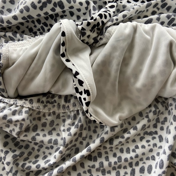 Express Womens Black/White Polka Dot Wrap Peplum Cinched Tank Top Blouse Size S - Picture 5 of 6